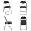 Set of 6 Folding Chairs Portable Office Metal Chairs U-shaped Frame Guest Chairs