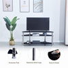 32" to 50" 3 Tier Black Tempered Glass TV Stand Floor Entertainment Unit Center