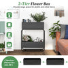 2-Tier Metal Elevated Garden Bed Heavy Duty Planter Box Raised Flowers Box Stand