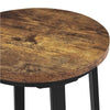 Barstools Kitchen 2pcs Counter Backless Stool with Round Top & Footrest Brown