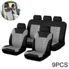 9Pcs Grey Car Seat Covers Full Set Universal Protector Washable Front Rear New