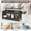 110cm Modern Lift Up Top Coffee Table Desk W/ Hidden Storage & Divided Shelf