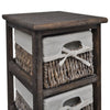 Shabby Chic Wicker Drawers Basket Storage Sideboard Wooden Bedside Cabinet Table