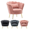 Upholstered Matte Velvet Armchair Lounge Scalloped Oyster Lotus Lounge Tub Chair