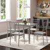 Glass Dining Table and 4 Chairs Set PU Leather Furniture Office Kitchen Modern
