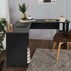 L-shaped Corner Computer Desk PC Table Workstation Home Office Furniture Black