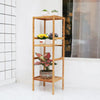 Multi-Tier Tower Bamboo Shelf Narrow Bathroom Shelf Adjustable Ladder Rack Home