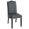 Grey Accent Kitchen Side Dining Chairs Velvet Nailhead Trim Decor Knocker Back