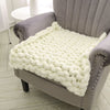 Large Soft Chunky Knit IvoryWhite Thick Blanket Handwoven Throw Sofa Bed Blanket