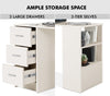 Large Computer Desk With Shelves & Drawers PC Writing Study Table Home Office