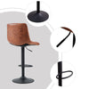 2 x Gas Lift Barstools Faux Leather Swivel Bar Chairs Office Chair Brown Modern