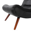 Single Black Velvet High Back Accent Chair w/ Footstool for Living Room Bedroom