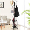 Metal Coat Stand Rack Free Standing Hall Tree Coat Hanger with Umbrella Holder