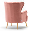 Upholstered Velvet Accent Armchair Queen Wing Back Single Sofa Chair with Stool