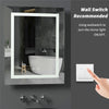 Vertical LED Bathroom Mirror Lighted Vanity Mirror Smart Touch Button Hung Wall