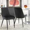Pair of Faux Leather Velvet Dining Chiars Padded Seat Metal Legs Kitchen Chair