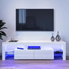 Modern TV Unit 160/130cm Cabinet White/Black High Gloss FREE LED RGB Lights
