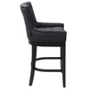 Kitchen Counter Chair Dark Grey Seat Button Studded High Pub Bar Stools Wingback