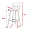 2x Grey Breakfast stool Bar Stools Velvet Pub Chairs 65 cm high seat Modern