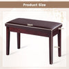 2-in-1 PU Leather Piano Bench Double Duet Seat W/Padded Cushion Music Storage