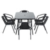 120cm Garden Dining Table Folding/Rattan Bistro Chair for Patio Balcony Backyard
