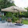Garden Parasol Banana Cantilever Umbrella Crank Sun Shade Patio Outdoor W/ Base