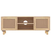 TV Cabinet Solid Wood Pine&Natural Rattan material is durable and sturdy