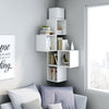 Wall Shelves 6 Cubes Floating Shelves Hanging Corner Shelving Unit Wooden White