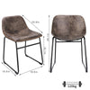 1/2X Bar Stools Velvet Breakfast Chair Kitchen High Counter Stool Pub Restaurant