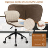 Linen Fabric PU Leather Office Chair Ergonomic Swivel Computer Desk Chairs