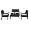 4Pcs Rattan Garden Furniture Set Sofa Patio Outdoor Table Wicker Chairs Brown UK