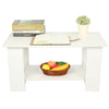 Wooden Coffee Tea Table Modern White Unit Storage Shelf Living Room Furniture