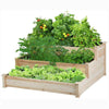 Three Tiered Elevated Raised Flower Bed Wooden Planter Herb Box Kit for Outdoor