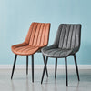 2x Dining Chairs Velvet Faux Leather Seat Dining Room Restaurant Chair Modern