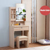 Dressing Vanity Table and Stool Set Makeup Desk w/ Sliding Mirror & Large Drawer