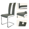 Dining Chair Set of 2 High Back PU Leather Chrome Leg Kitchen Office Padded Seat