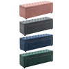 Velvet Upholstered Bench Storage Ottoman Bedroom Tufted Button Seat Blanket Box