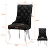 Black/ Grey Plush Velvet Lion Back Knocker Dining Accent Chairs with Chrome Legs
