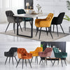 1.5M Dining Table/Velvet Dining Chairs Set Metal Legs Dining Room Kitchen Office
