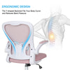 Ergonomic Computer Desk Chair Foldable Armrests Lumbar Support Home Office Pink