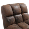 ExtraSoft Swivel Leisure Chair Brown Leather Mid-Century Armless Seat Desk Chair