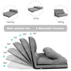 3 IN 1 Folding Lazy Sofa Bed Floor Sleeper Seat 6-Position Adjustable 2 Pillows