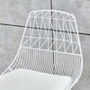 Industrial Set of 2 Metal Wire Mesh Dining Chairs White Retro Vintage Kitchen BN