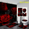 Waterproof Shower Curtain, Bathroom Mats Rugs Carpets Toilet Lid Cover set UK