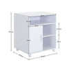 Printer Stand With Wheels Wooden File Cabinet Cart Storage Shelves Home Office