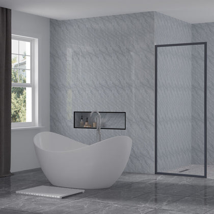 Grey Marble Matte Bathroom Ceiling Panels Kitchen Cladding PVC Shower Wet Wall