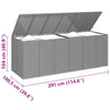 Garden Cushion Box PE Rattan 291x100.5x104 Grey R9Q6