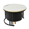 Set of 2 Round Nesting Coffee Table Stacking Side Tables w/ Drawers Space-saving