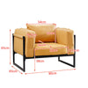 Faux Leather Sofa Armchair Couch Living Room Metal Leg 1/2 Seaters Yellow Brown