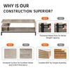 Industrial TV Table Wood TV Stand Console Cabinets with Shelves for Living Room
